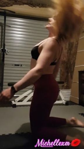 Muscular blonde striptease