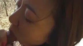 Outdoor Close-Up: Cute Maria Yuuki Gives Hot Blowjob to Stiff Cock