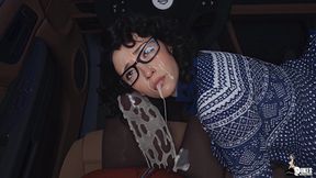 College Guy Fucks His Futa Professor in His Car.