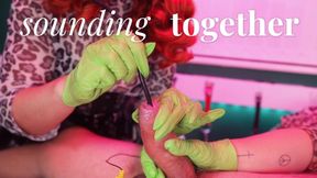 Plug all those holes Tainted Maitrise and Mistress Envy send electrical current deep in his ass whilst sounding his cock and smothering him as our gimp stays in the cage beneath