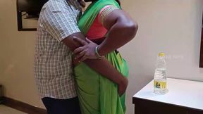 Friend's Step-mom Fucking in Green Saree with Subtitles -1