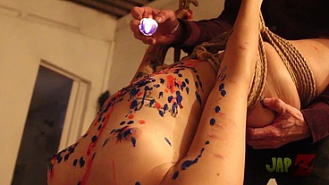 Ts Amy shibari bondage with waxplay