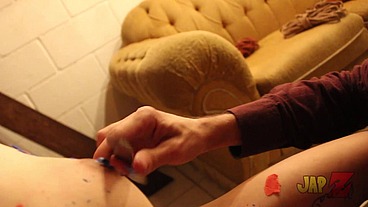 Ts Amy shibari bondage with waxplay