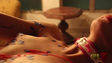 Ts Amy shibari bondage with waxplay