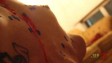 Ts Amy shibari bondage with waxplay