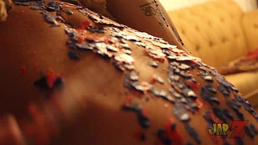 Ts Amy shibari bondage with waxplay