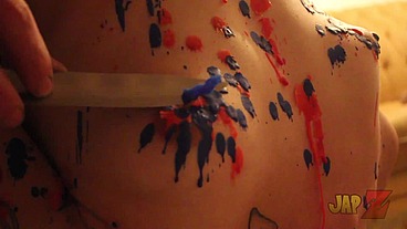 Ts Amy shibari bondage with waxplay