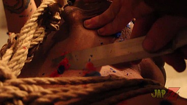 Ts Amy shibari bondage with waxplay