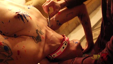 Ts Amy shibari bondage with waxplay