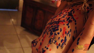 Ts Amy shibari bondage with waxplay