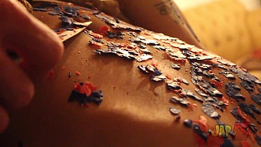 Ts Amy shibari bondage with waxplay