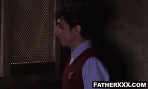 FatherXXX.com - Pastor's arousal from seductive confessions leads to raw fuck
