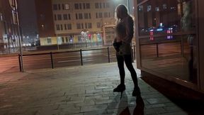 big dick and juicy ass exhibitionist shemale flash city crossroad outdoor