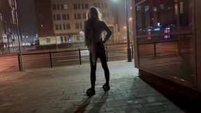 big dick and juicy ass exhibitionist shemale flash city crossroad outdoor