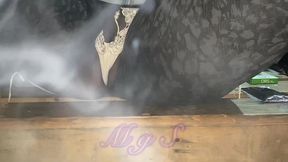 bibi pees at a beach rooftop ( public pee)