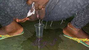 bibi pees at a beach rooftop ( public pee)