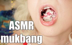 ASMR mukbang in braces, icecream eating  mouth fetish