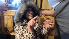 Milfycalla faces fucking and cumming over my glossy puffer jacket linner