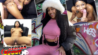 Black stud with massive cock picks up busty teen Vicky Menage for hardcore assfucking and blowjob