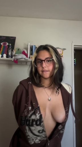 Big-titted teen shows off nipples on OnlyFans