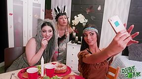Dorm Room Fucksgiving With Jasmine Vega, Zoe Clark And Amilia Onyx