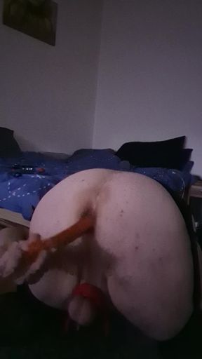 The anal in suspenders of my wife in different positions worked hard with the carrot