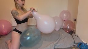 Rubbing, humping and riding to Create static with my Balloons until they pop!