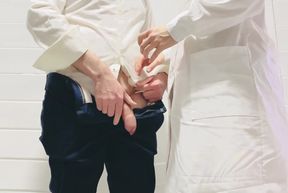 Real Nurse Helped the Client to Collect a Sperm Analysis