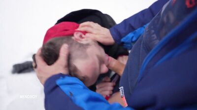 Snow Sucking Fun with Two Young Skiers