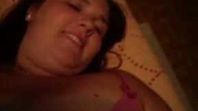 Shagging BBW whore in a missionary position in POV clip