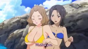 Anime busty girls on the beach