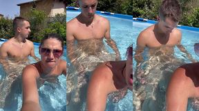 il me baise pour la premiere fois dans notre petite piscine