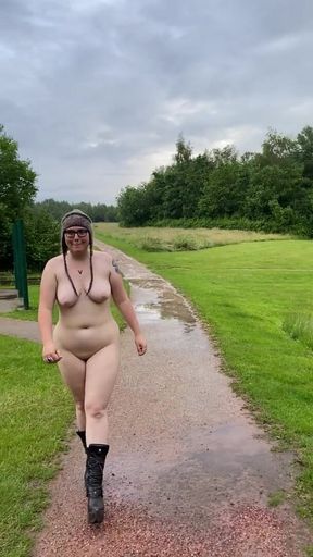 Rebecca Curves nude park walk
