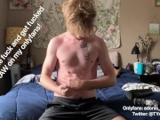 Blonde boy fucks his flashlight until he busts his load