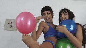 Marika and Mayla have fun with these balloons !! ( FETISH )