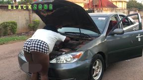 Her car got damaged on the road, I had to help her out both with her car and pussy