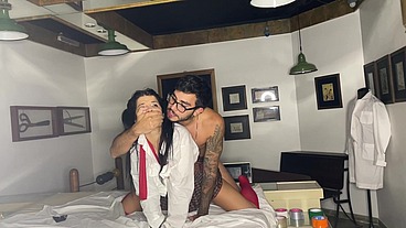 Petite Student Tied up and Gagged Gets Fucked and Dominated Hard with Multiple Creampies!