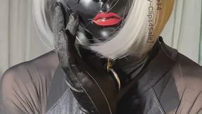 Femboy doll wanks with toy and plays with nipples until cumshot