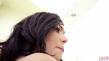 Black haired babe with big, bouncy tits, Alexa Chandler likes to play with various sex toys