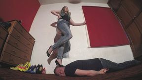 Sophie's 10 Pairs Of Heels Head Trample FLOOR CAM (4K)
