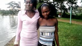 Real Ebony Best Friends Shower Together