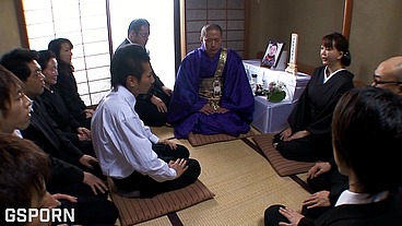 Jav gangbang at the funeral fucking the japanese big titswidow milf