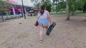 i love walking around in public with cum on my face and showing off my huge ass