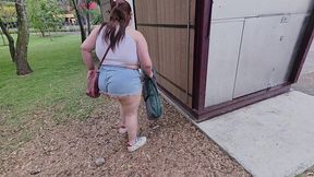 i love walking around in public with cum on my face and showing off my huge ass