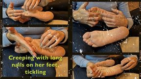 I make her soles react with my long nalis - tickling 1080