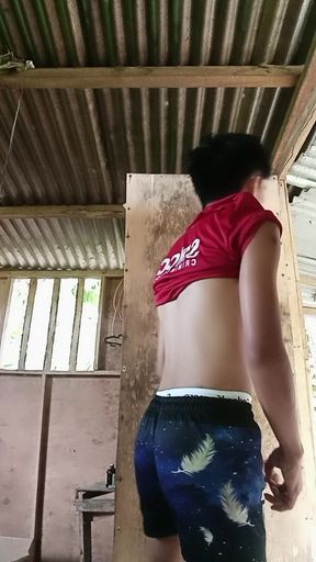 Twink Jameson's Hot Outdoor Wank &amp; Soapy Shower Play