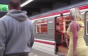 Huge tits star stella fox public sex threesome in a subway train