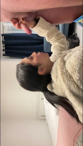 POV Blowjob From the Nerdy Girl on Campus