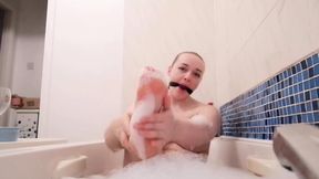 Bathing in my Ballgag Tease