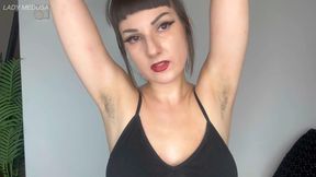 Sensual hairy armpits worship